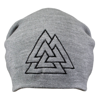 Valknut (Big Symbol) Gray Hat with Embroidery