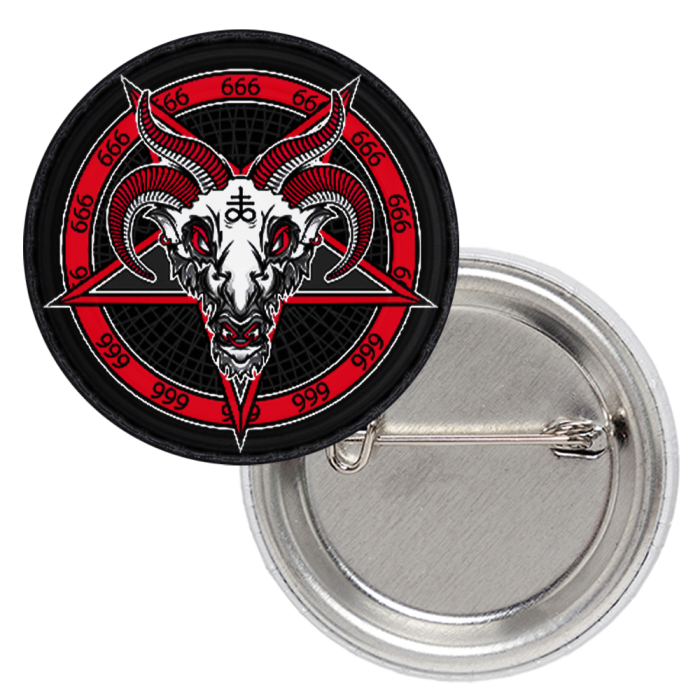 Pentagram with a Goat (666) Badge