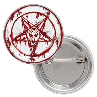 Pentagram with a Goat (Bloody Picture) Badge