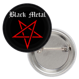 Black Metal (Red Pentagram) Badge