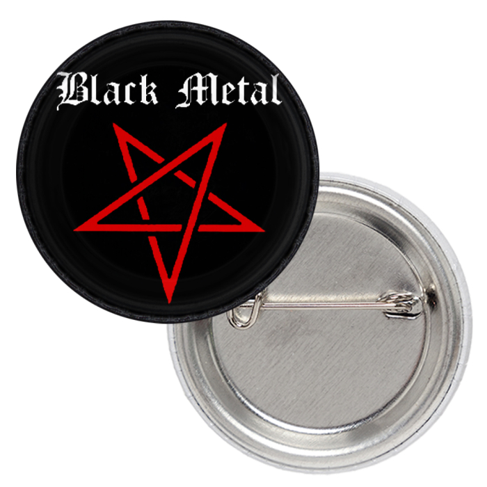 Black Metal (Red Pentagram) Badge