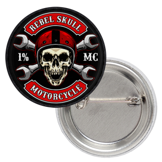 Rebel Skull Motorcycle Badge