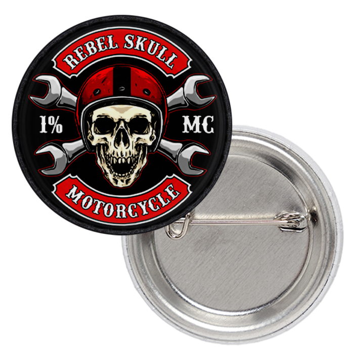 Rebel Skull Motorcycle Badge