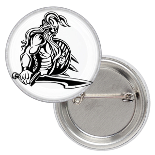 Viking with Sword and Shield Badge