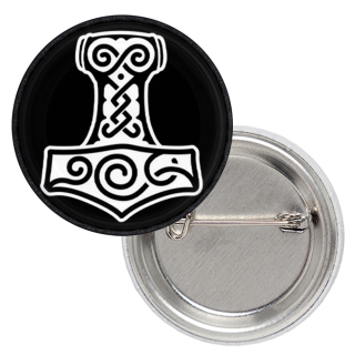 Thor's Hammer (Black Background) Badge