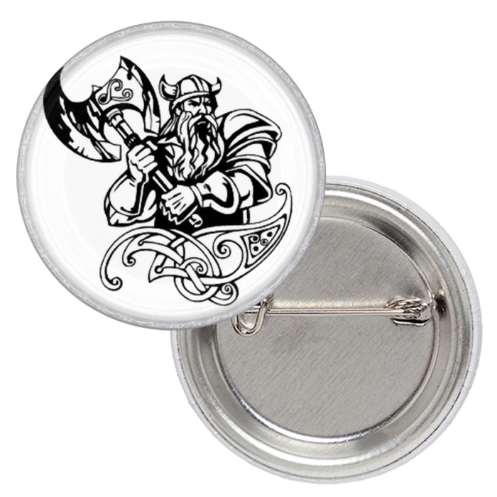 Viking with a Battle Ax Badge