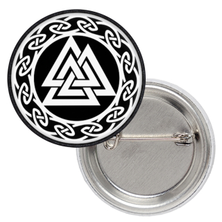 Valknut in a Wicker Circle Badge