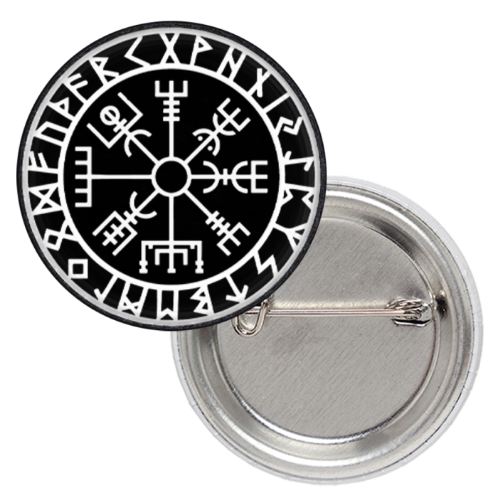 Vegvisir (Vegvisir, Runic Compass) Badge
