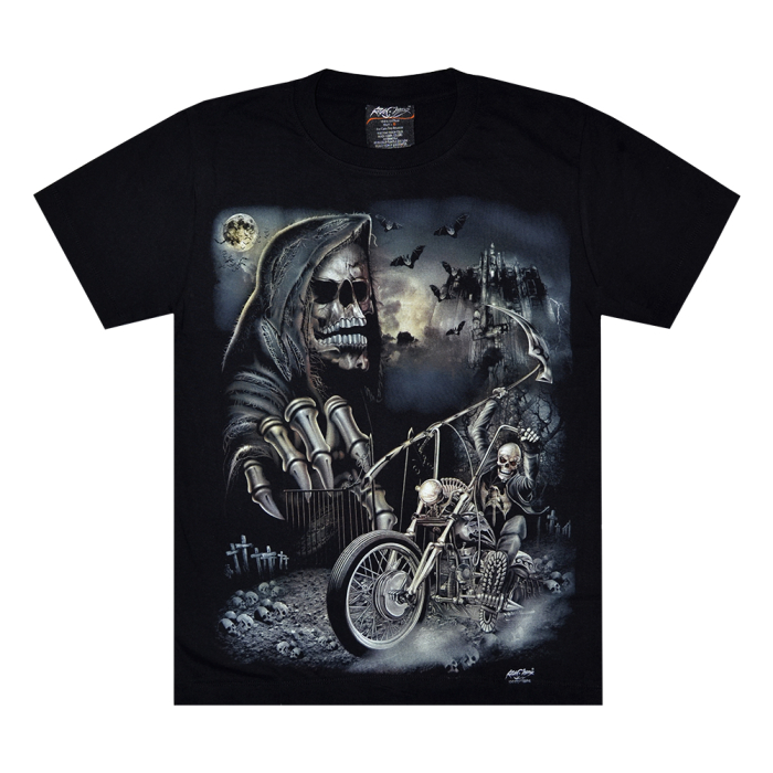 Death on a Motorcycle at the Graveyard T-Shirt Death on a Motorcycle at the Graveyard T-Shirt