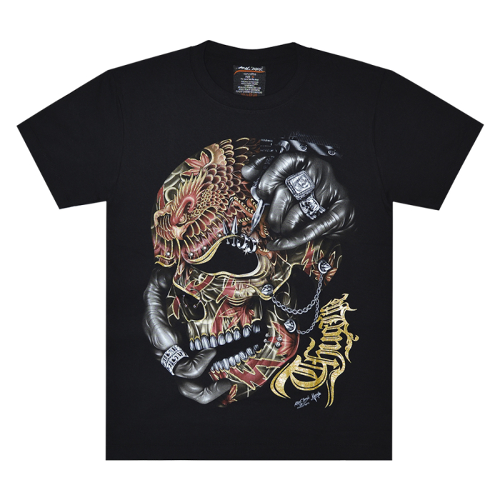 Skull with Dragon Tattoo (3D, Glow in the Dark) T-Shirt