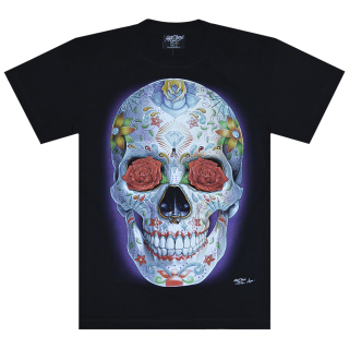 Calavera Skull with Roses (3D, Glows in the Dark) T-Shirt