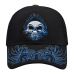Burning Skull (Blue) Embroidered Baseball Cap