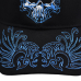 Burning Skull (Blue) Embroidered Baseball Cap