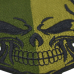 Two-Color Skull (Khaki/Olive) Embroidered Patch