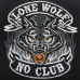 Lone Wolf, No Club (Orange) Embroidered Baseball Cap
