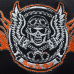 Born To Ride (Orange Flame, Skull and Wings) Embroidered Baseball Cap