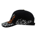 Motorcycle (White and Orange Flame) Embroidered Baseball Cap