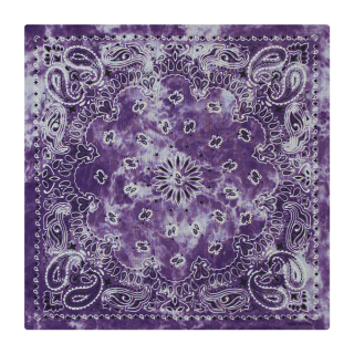 Tie Dye Double Paisley on Purple Background Bandana