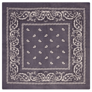 White and Black Paisley on the background of Wet Asphalt Bandana 