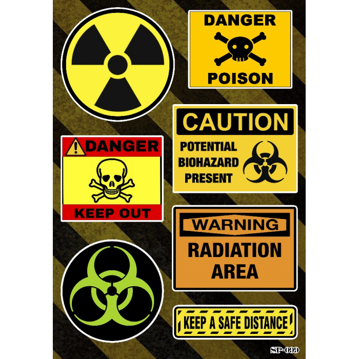 Warning radiation, biohazard, poison SP-099 Sticker Pack