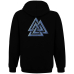 Valknut (Ravens of Odin) Kangaroo Pocket Hoodie with a Zipper