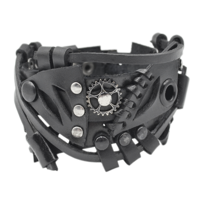 Steampunk (bsp-49) Black Bracelet