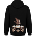 Guitar with Skulls and Ravens Kangaroo Pocket Hoodie with a Zipper