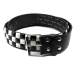 3 Rows Black and White Riveted (checkerboard) Leatherette Belt