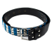 3 Rows Metal and Blue Riveted (zebra) Leatherette Belt