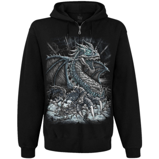 Dragon In Chains Kangaroo Pocket Hoodie with a Zipper