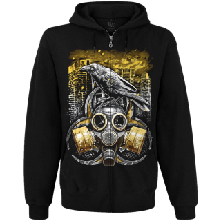 Biological Hazard (post-apocalypse) Kangaroo Pocket Hoodie with a Zipper