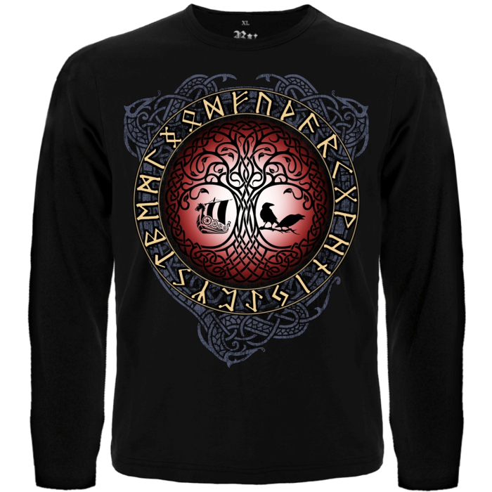 Tree of Life (Vegvisir Runic Compass) Long Sleeve T-Shirt