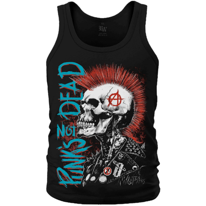 Punk's Not Dead (skeleton with a Mohawk) Tank Top