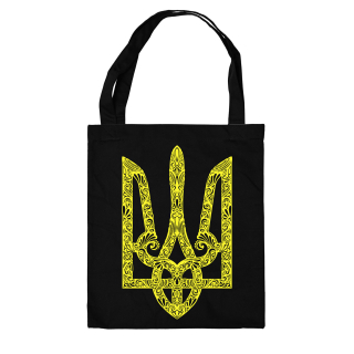 Trident (floral pattern) Yellow Shopper Bag Ukraine