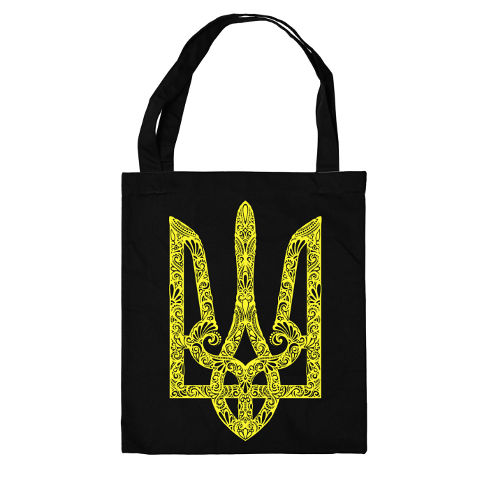 Trident (floral pattern) Yellow Shopper Bag