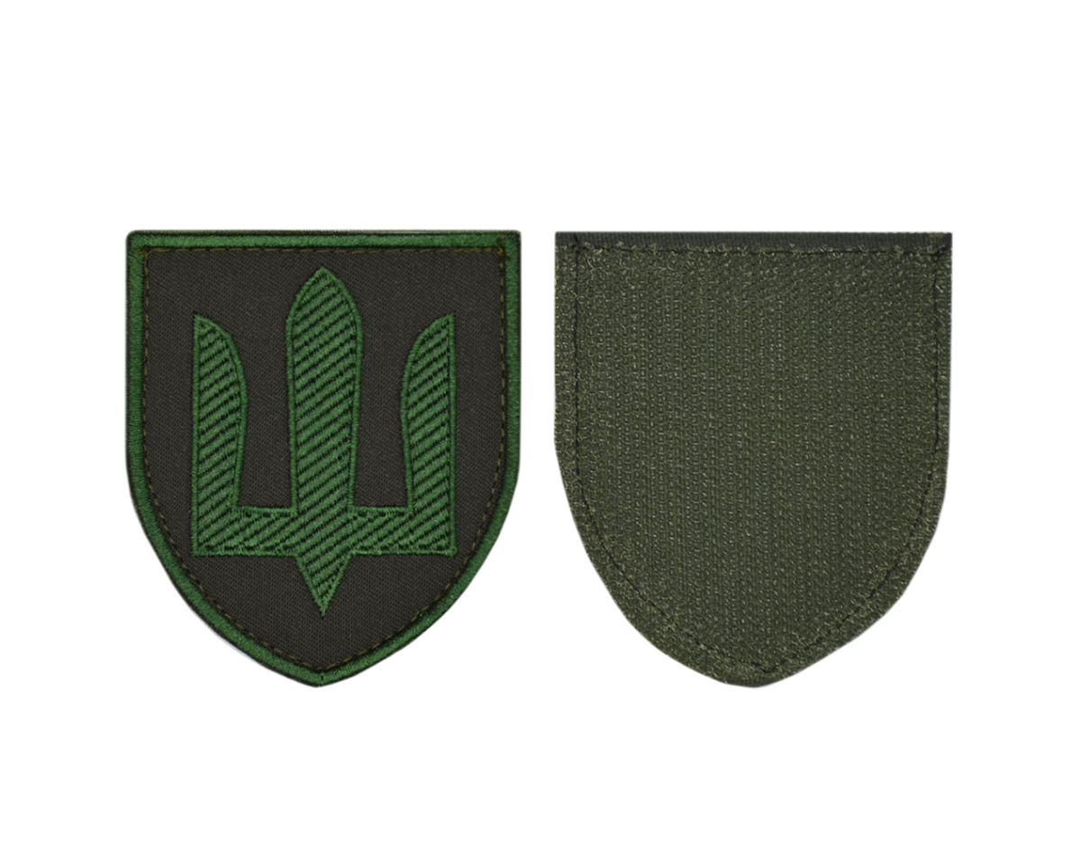 Military of Ukraine (green Trident, olive) Patch with Velcro