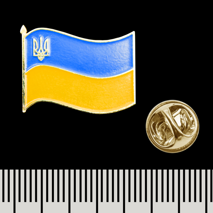 Flag of Ukraine with Trident (pnua-009) Figured (Icon) Pin