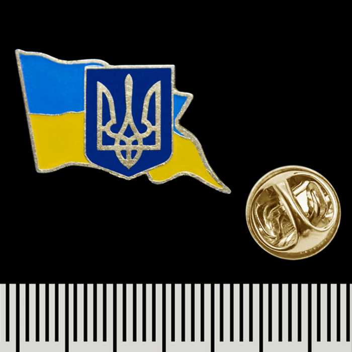 Flag of Ukraine with coat of arms (pnua-014) Figured (Icon) Pin