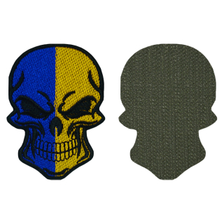 Skull yellow-blue Patch with Velcro Ukraine