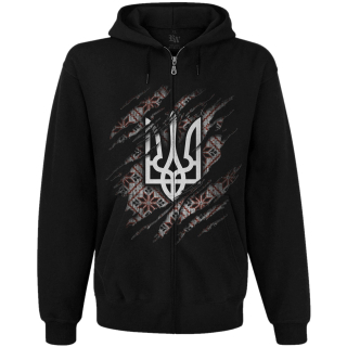 Trident (Mother's Star) Kangaroo Pocket Hoodie with a Zipper Ukraine