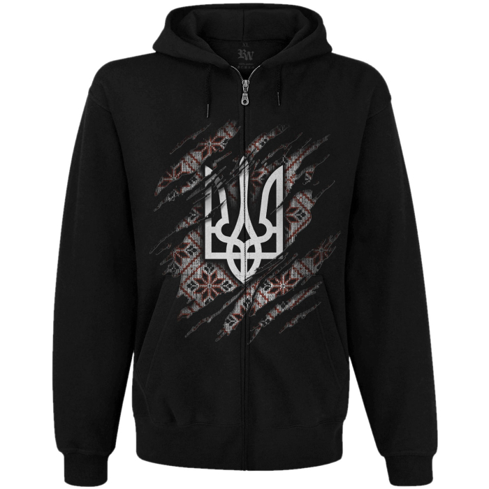 Trident (Mother's Star) Kangaroo Pocket Hoodie with a Zipper Ukraine