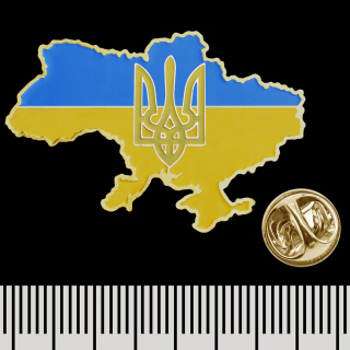 Map of Ukraine (Trident) (pnua-020) Figured (Icon) Pin