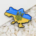 Pin (pncn-002) Map of Ukraine with Trident (icon)