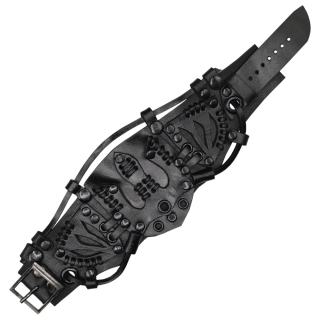 Bracelet Steampunk Trident (leather) black bsp-62