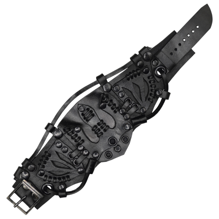 Bracelet Steampunk Trident (leather) black bsp-62