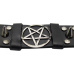 Leather bracelet with a pentagram and spikes (bsl-002)