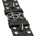 Leather bracelet with a pentagram and spikes (bsl-002)
