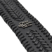Braided leather black bracelet with Trident (ptsbua-007)