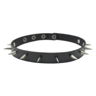Leather choker with small spikes (csl-006)