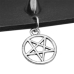 Leather choker with spikes, chain and pentagram (csl-010)